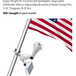 Amazon White Dual-Head Solar LED Spotlight with Clamp and Solar Panel